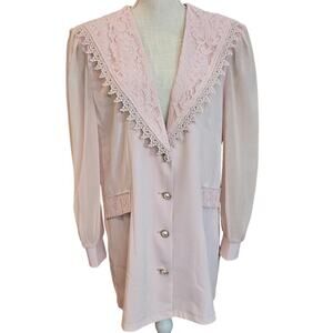 Nasty Gal Pink Padded Shoulder Blouse Dress Sz US 4